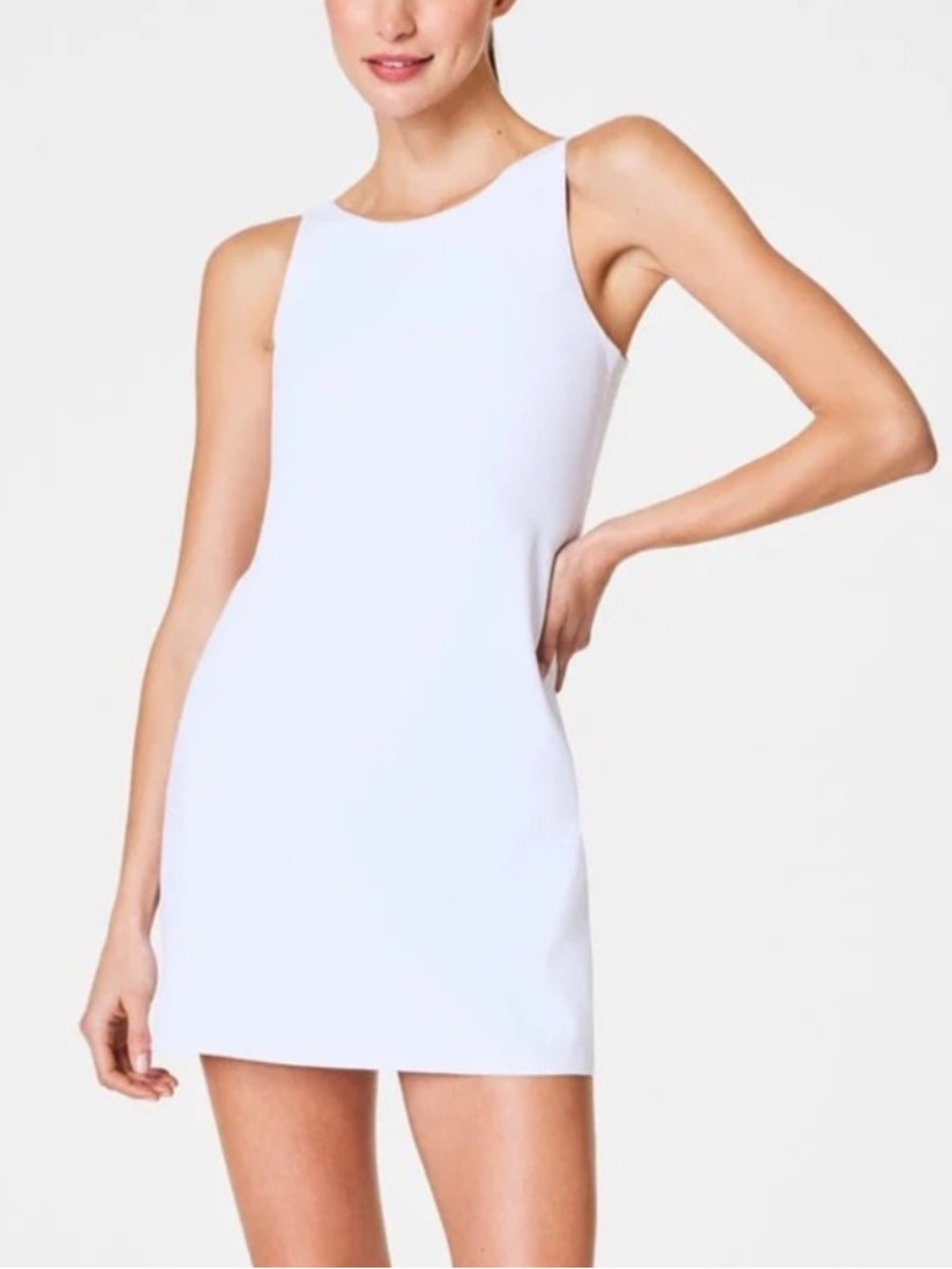 SPANX New White Power Boost Exercise Dress Tennis Yoga Golf Compression Medium